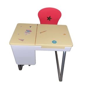 American Girl Truly Me Flip Top School Desk W/ Pink Chair For Dolls